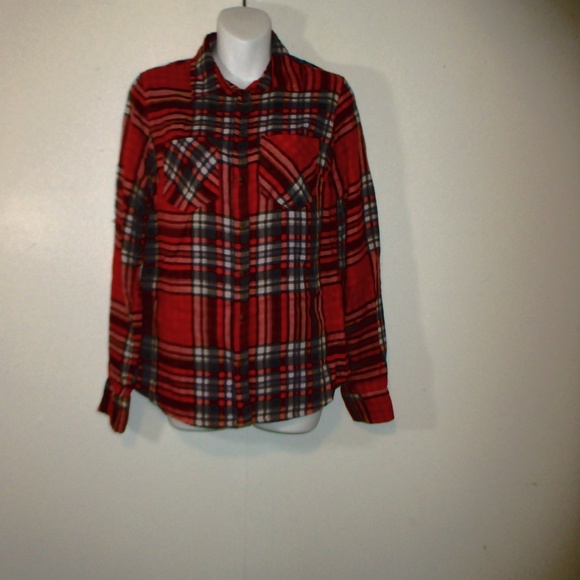Merona women's blouse polo shirt Plaids XS/TP - Picture 1 of 10